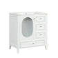 Bathroom Vanity with Sink, Bathroom Vanity Cabinet with Three Drawers and Door, Solid Wood and MDF, White