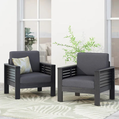 Acacia Wood Club Chairs Set of 2