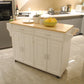 Kitchen Island and Cart, Mobile Design with Rubber Wood Leaf Countertop and Storage Cabinet