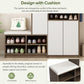 ON-TRANS 2-in-1 Shoe Storage Platform and Cabinet with Soft Cushioned Seats and Adjustable Shelves, White