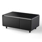 Modern Smart Coffee Table with Built-In Fridge, Bluetooth Speaker, Wireless Charging, and Touch Control Panel, Black