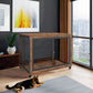 Furniture Style Dog Crate Side Table on Wheels with Double Doors and Lift Top. Rustic Brown