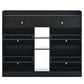 ONTREND modern shoe cabinet with 4 flipped drawers, multifunctional double-layer shoe storage with drawers, black.