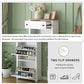 ONTREND with 2 flip drawers, top shoe cabinet with drawers, independent shoe rack with adjustable panel, white