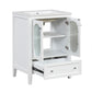 Bathroom Vanity with Sink, Bathroom Vanity Cabinet with One Drawer and Doors, Adjustable Shelf, Solid Wood and MDF, White