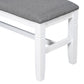 Juego de mesa de comedor de madera TOPMAX de 6 piezas con banco tapizado y 4 sillas, estilo rústico en gris y blanco