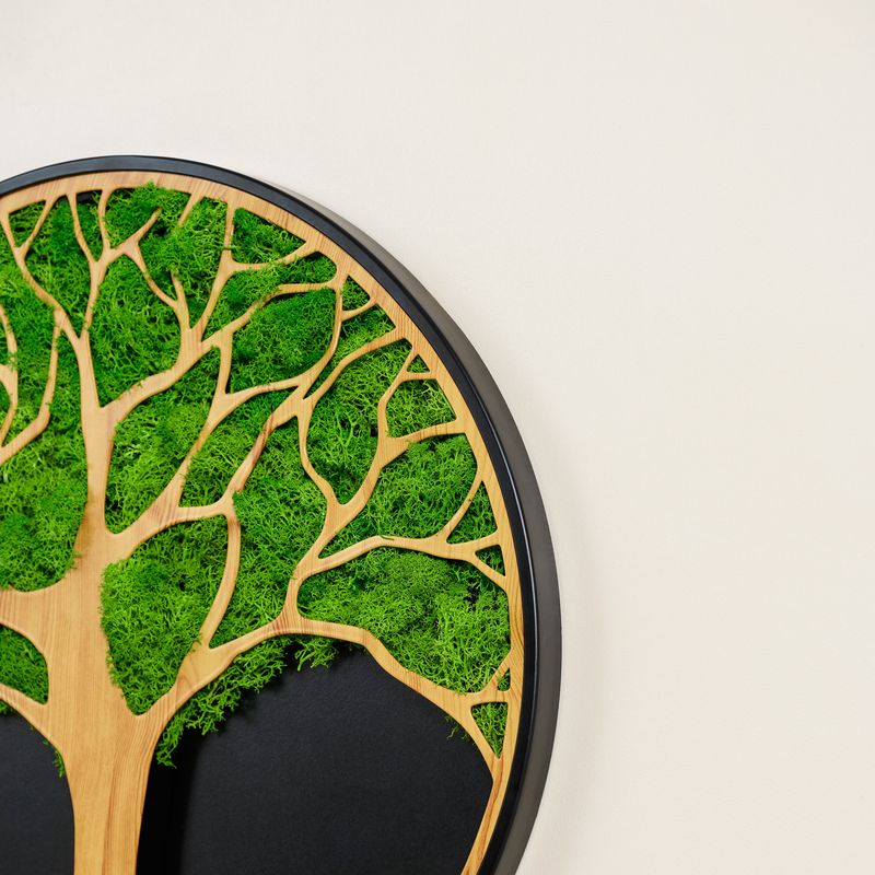 Life Tree Moss Metal Wall Art