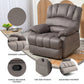 Large Manual Recliner Chair in Fabric, Comfortable Design for Living Rooms, Grey