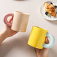 Thick Handle Ceramic Cup High-Value Mug Creative Ins Nordic Coffee Cup Breakfast Cup Couple Water Cup