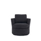 Rotating bucket chair living room comfortable circular sofa chair 360 degree rotating bucket chair armchair (black)