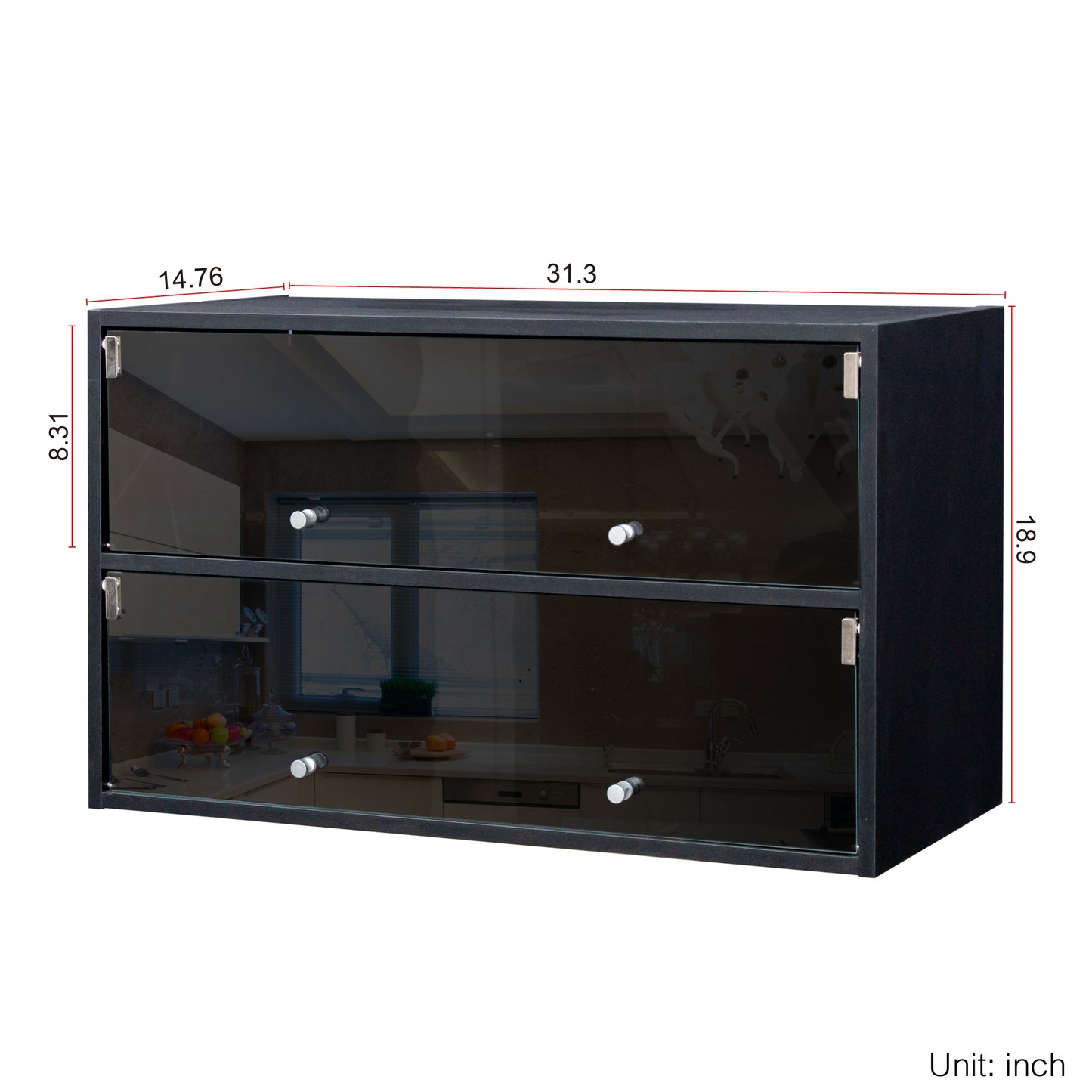 Black Glass Door Shoe Box Shoe Storage Cabinet With RGB Led Light