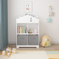 Kids Dollhouse Bookcase with Storage 2-Tier Storage Display Organizer (White/Gray)