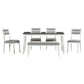 TREXM Classic and Traditional Style 6 - Piece Dining Set, Includes Dining Table  4 Upholstered Chairs & Bench (White+Gray)