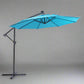 10 FT Solar LED Patio Outdoor Umbrella Hanging Cantilever Umbrella Offset Umbrella Easy Open Adustment with 32 LED Lights