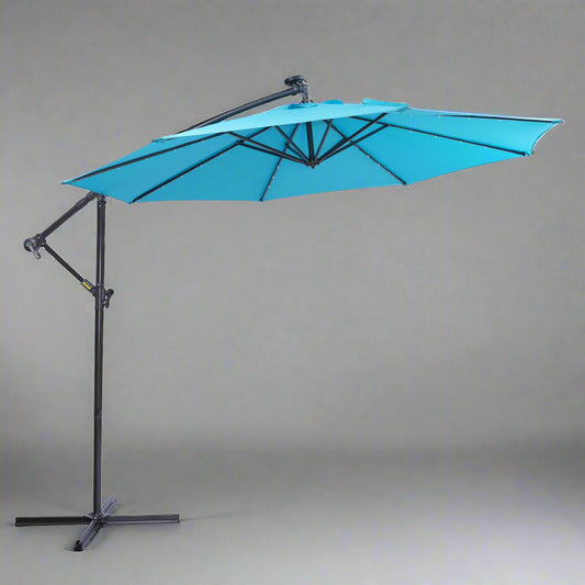 10FT Solar LED Patio Umbrella – Blue