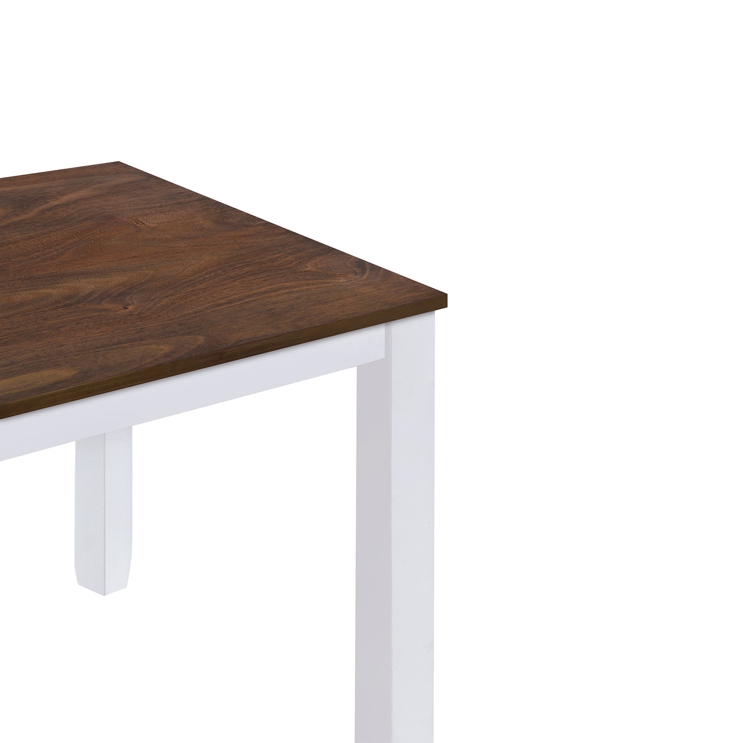 Juego de mesa de comedor de madera rústica minimalista de 5 piezas TOPMAX con 4 sillas con respaldo en X, acabado blanco