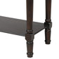 TREXM Narrow Console Desk, Ultra Thin Sofa Table with 3 Storage Drawers and Bottom Shelf, Espresso Finish