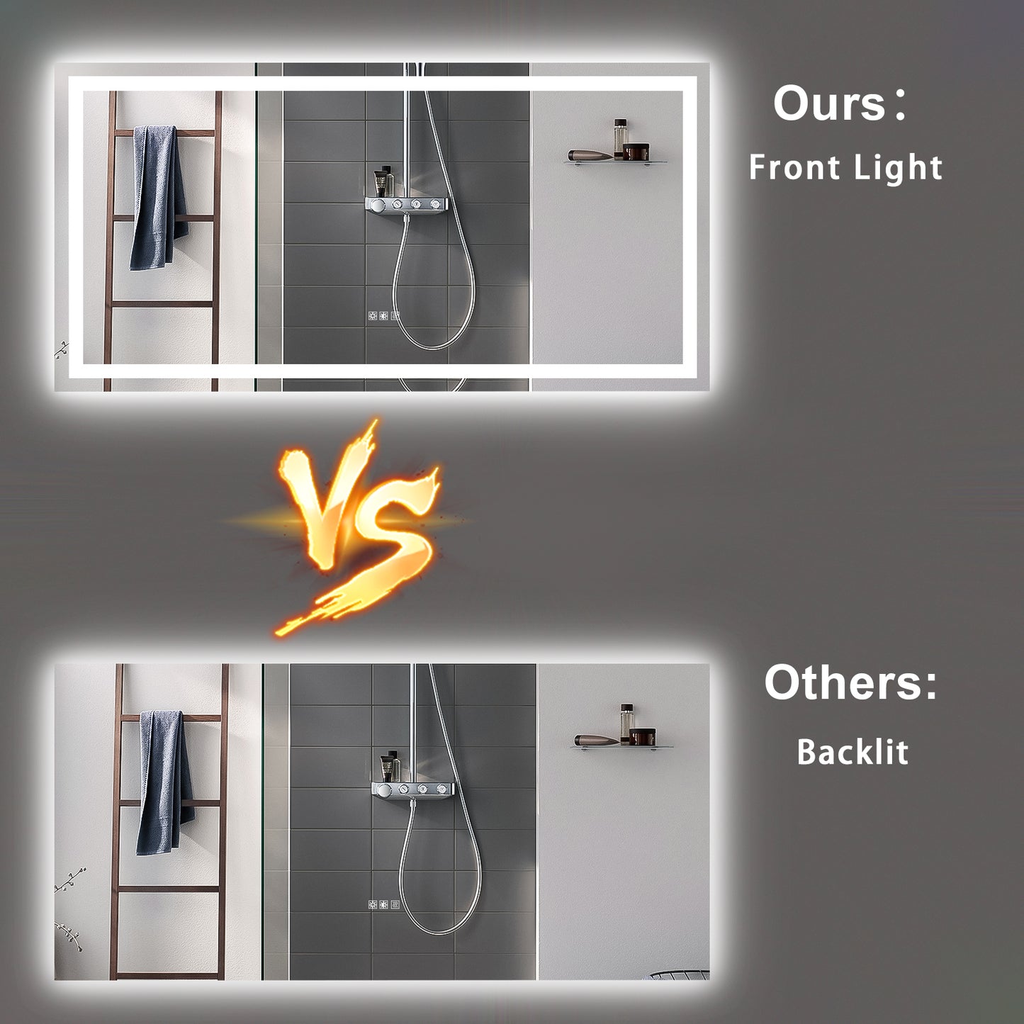 LED Bathroom Mirror 72x36 Inch with lights, anti-Fog & Dimming Led Bathroom Vanity Mirror