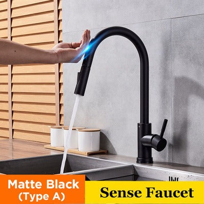 304 stainless steel kitchen faucet, hot and cold water pull-out vegetable basin sink faucet