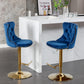 25-33 Inch, Modern Upholstered Bar Stools with Backs Comfortable Tufted for Home Pub and Kitchen Island,Blue,Set of 2