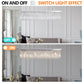 Modern Crystal Chandelier for Dining Room 8-Light White Rectangle Raindrop L39.4'' x W9.8'' x H8.7'(Bulb Not Included)