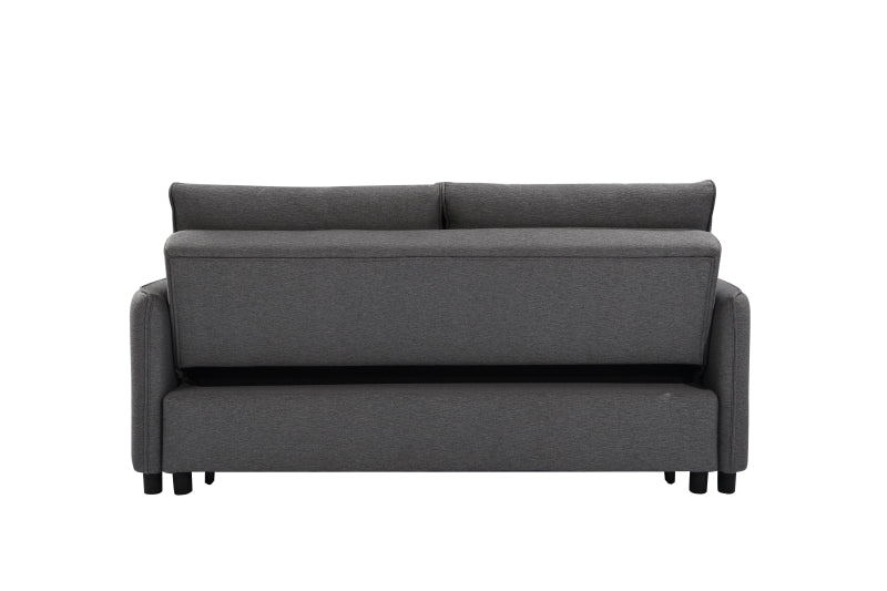 3-in-1 Convertible Sleeper Sofa Bed, Modern Fabric Loveseat with Pullout Bed, Perfect for Small Spaces, Grey