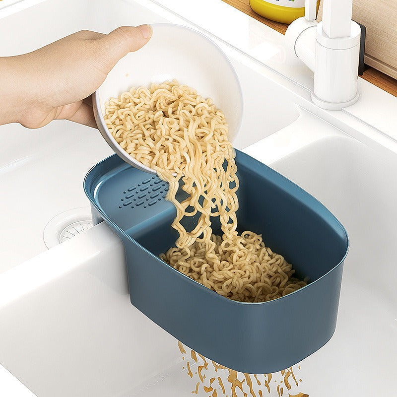 Creative kitchen saddle drain basket sink kitchen waste drain basket sink vegetable drain rack storage rack