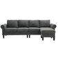 Convertible Sectional Sofa with Storage, L-Shaped Design in Modern Linen Fabric, Gray for Living Rooms