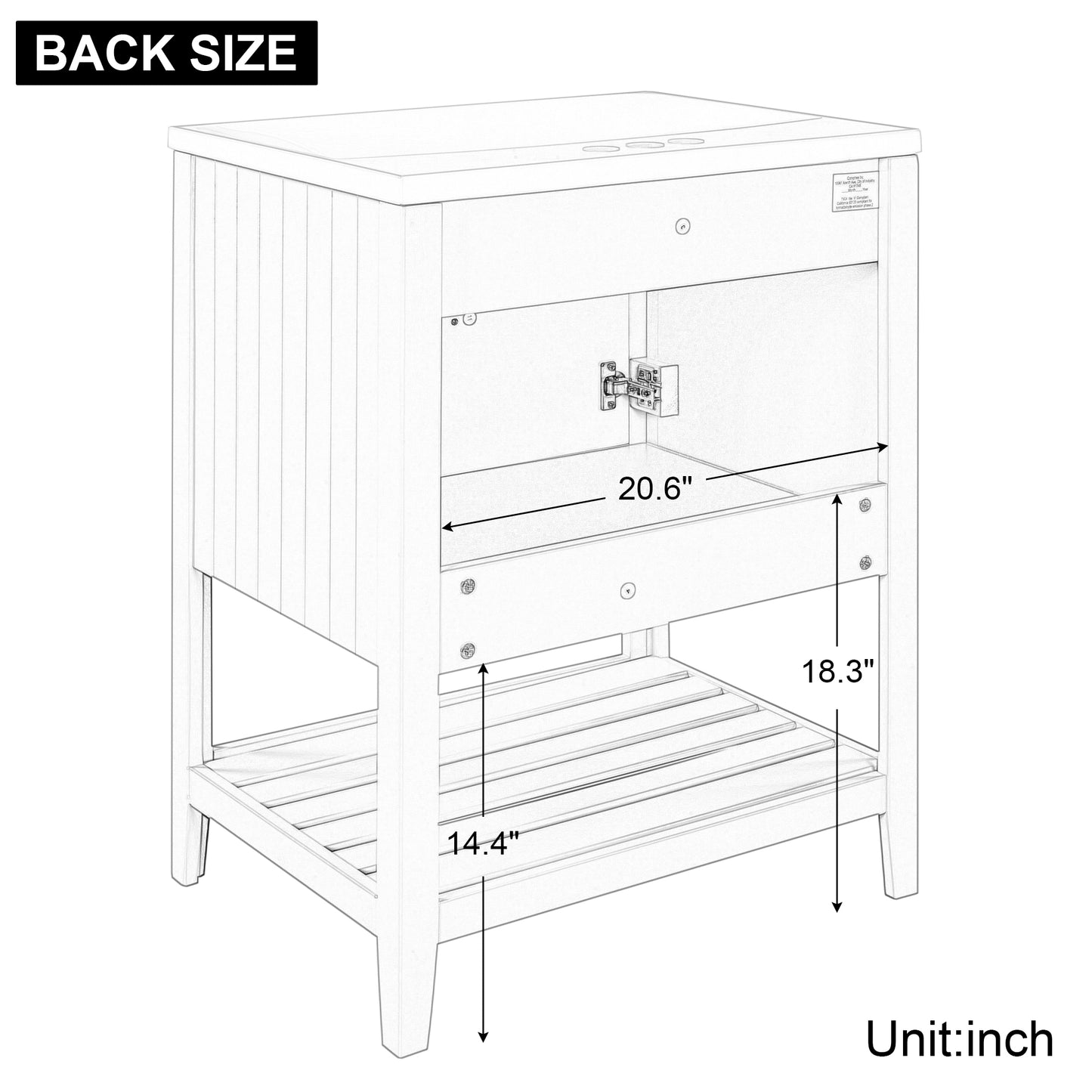 Bathroom Vanity Base Only, Soild Wood Frame, Bathroom Storage Cabinet with Doors and Open Shelf, White