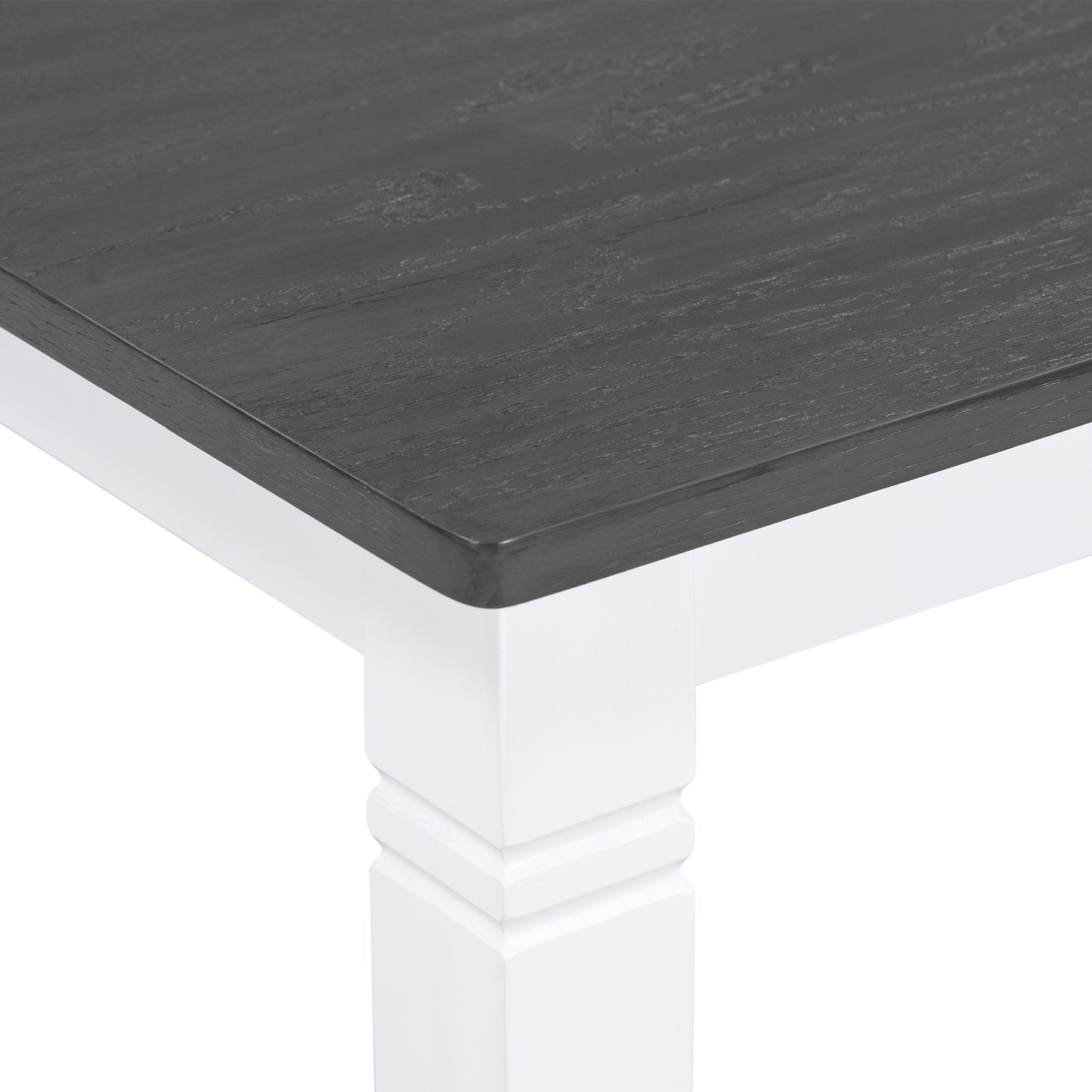 Juego de mesa de comedor de madera TOPMAX de 6 piezas con banco tapizado y 4 sillas, estilo rústico en gris y blanco