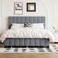 Queen Size Velvet Upholstered Platform Bed with 2 Drawers and 1 Twin XL Trundle- Gray