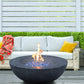 42 Inch Outdoor Concrete Propane gas Fire Pit bowl in Dark Gray color