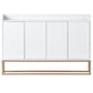 TREXM Modern Sideboard Buffet Cabinet with Large Storage Space, Elegant Design for Dining Rooms and Entryways, White