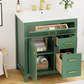 30-Inch Green Bathroom Vanity with Ceramic Sink and Ample Storage - Ideal Choice for Small Bathrooms