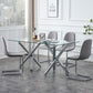 Large Modern Minimalist Rectangular Glass Dining Table, Seats 6-8, Perfect for Contemporary Dining Rooms