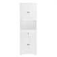 Tall Bathroom Cabinet with Four Doors, Large Storage Space Open Shelve, Upper Storage Cabinet, Whit