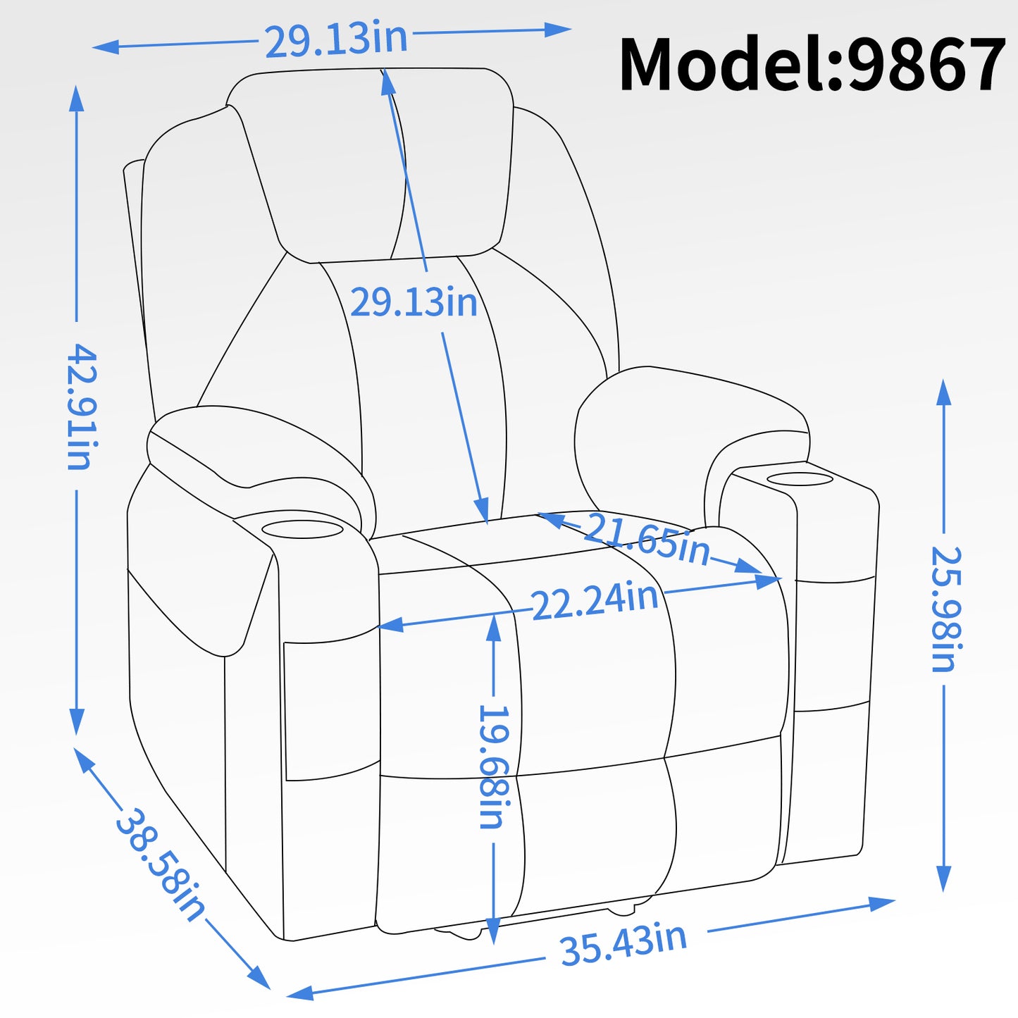 Okin motor Up to 350 LBS Chenille Power Lift Recliner Chair Brown