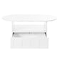 ON-TRANS flexible cream style coffee table with 2 brake wheels, drawers, large storage space, white, 39.37 '' x 23.6 ''