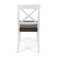 Roshan Farmhouse Acacia Wood Dining Chairs, Set of 2 in White and Walnut