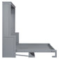 Queen Size Murphy Bed with Built-In Shelf, Space-Saving Design in Modern Gray Finish