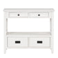 36'' Farmhouse Pine Wood Console Table Entry Sofa Table with 4 Drawers & 1 Storage Shelf (Antique White)