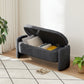 Ottoman Oval Storage Table 3D Lamb Fleece Fabric Table with Large Storage Space, Dark Grey