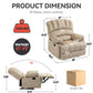 Large Manual Recliner Chair in Fabric, Comfortable Design for Living Rooms, Beige