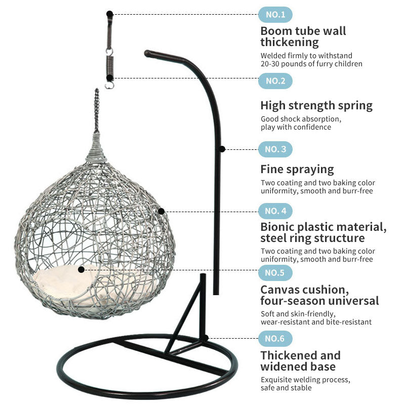 宠物篮子网红猫吊床藤椅四季通用猫床小型犬秋千摇篮猫窝爬架