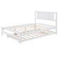 Full Size Platform Bed with Adjustable Trundle White