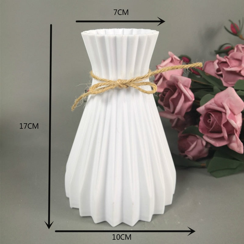 Plastic Vase European Style Home Decoration Vase Anti-ceramic Plastic Unbreakable Wedding Dried Flowers Plants Hydroponic Pots