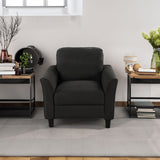 Living Room Armrest Single Sofa, Modern and Comfortable Design in Black Finish