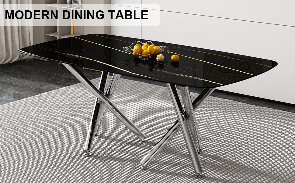 Large modern minimalist rectangular dining table