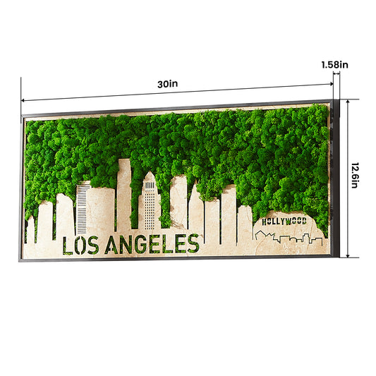 Los Angeles Moss City Silhouette Metal Wall Art Small