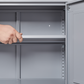 Grey Metal Kitchen Storage Cabinet with Adjustable Shelves and Leveling Feet